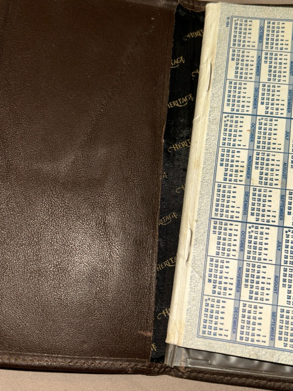 Heritage Brown Leather Checkbook Holder with Branded Lining VINTAGE 90s USA - Picture 6 of 11
